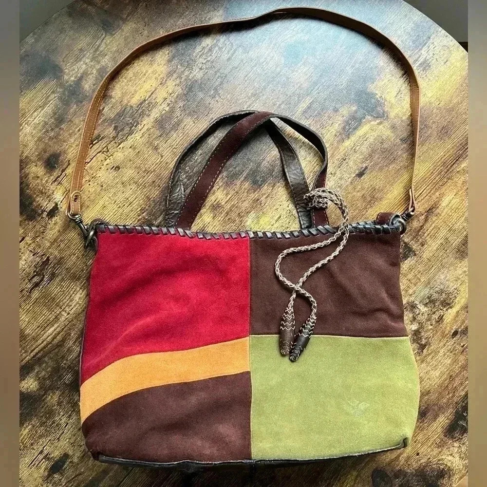Patricia Nash Zola colorblock patchwork designer satchel handbag